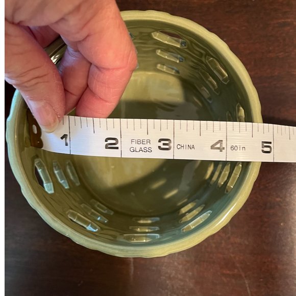 NWOT Green Ceramic Basketweave Candle Sleeve, Holder Sonoma Goods For Life® - Picture 4 of 6